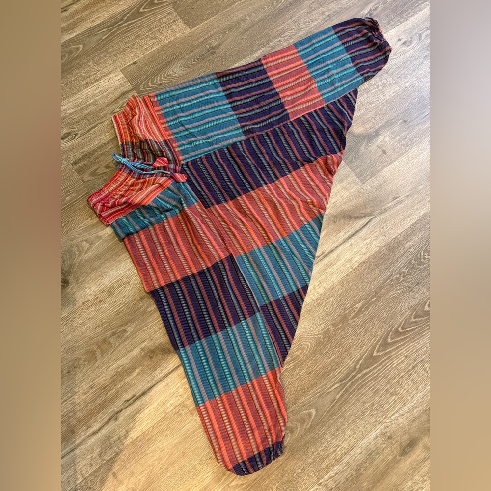 Colorful Striped Patchwork Harem Pants Kathmandu … - image 2